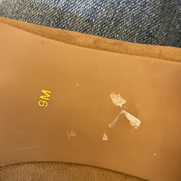 Ann Marino Tan Suede Statement Rhinestone Flats in size 8 - Picture 5 of 12